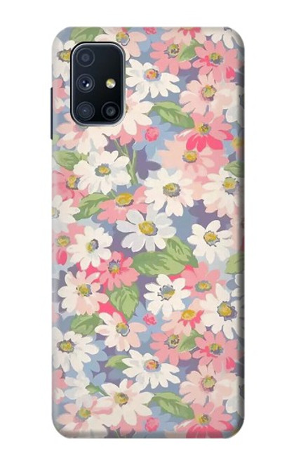 W3688 Floral Flower Art Pattern Funda Carcasa Case y Caso Del Tirón Funda para Samsung Galaxy M51