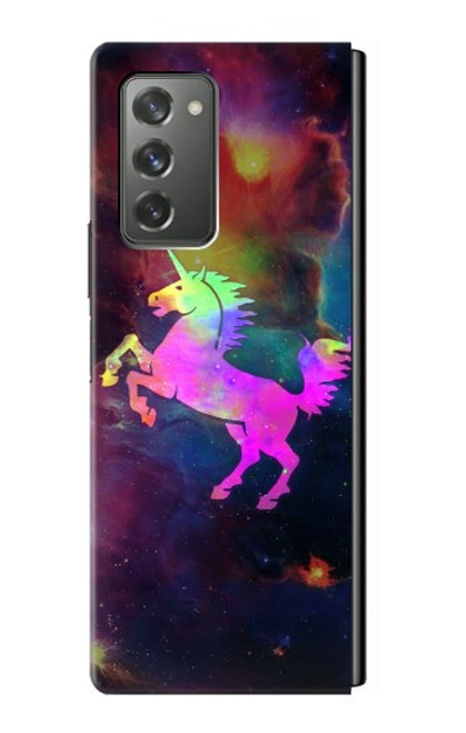 W2486 Rainbow Unicorn Nebula Space Funda Carcasa Case y Caso Del Tirón Funda para Samsung Galaxy Z Fold2 5G