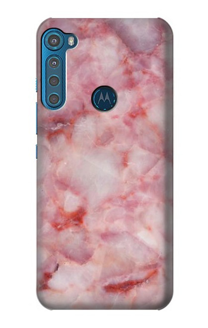 W2843 Pink Marble Texture Funda Carcasa Case y Caso Del Tirón Funda para Motorola One Fusion+