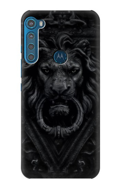 W3619 Dark Gothic Lion Funda Carcasa Case y Caso Del Tirón Funda para Motorola One Fusion+