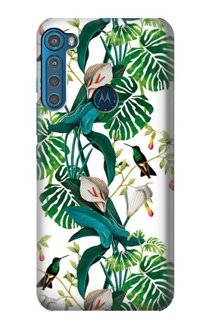 W3697 Leaf Life Birds Funda Carcasa Case y Caso Del Tirón Funda para Motorola One Fusion+