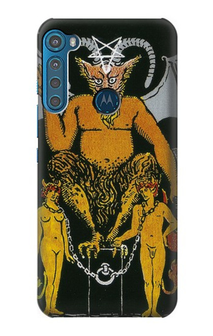 W3740 Tarot Card The Devil Funda Carcasa Case y Caso Del Tirón Funda para Motorola One Fusion+