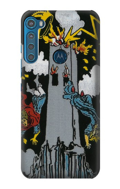 W3745 Tarot Card The Tower Funda Carcasa Case y Caso Del Tirón Funda para Motorola One Fusion+