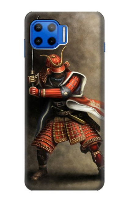 W0796 Japan Red Samurai Funda Carcasa Case y Caso Del Tirón Funda para Motorola Moto G 5G Plus