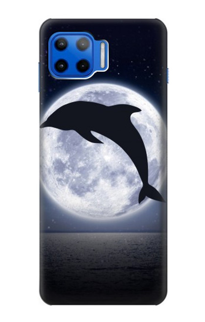 W3510 Dolphin Moon Night Funda Carcasa Case y Caso Del Tirón Funda para Motorola Moto G 5G Plus