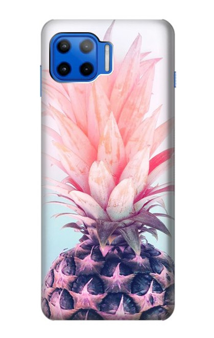 W3711 Pink Pineapple Funda Carcasa Case y Caso Del Tirón Funda para Motorola Moto G 5G Plus