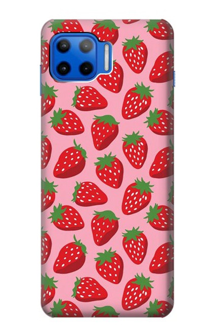 W3719 Strawberry Pattern Funda Carcasa Case y Caso Del Tirón Funda para Motorola Moto G 5G Plus