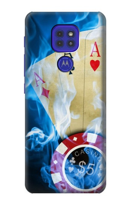 W0348 Casino Funda Carcasa Case y Caso Del Tirón Funda para Motorola Moto G9 Play