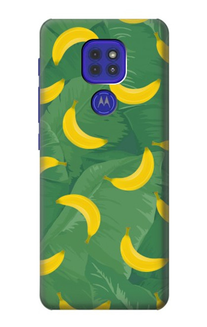 W3286 Banana Fruit Pattern Funda Carcasa Case y Caso Del Tirón Funda para Motorola Moto G9 Play