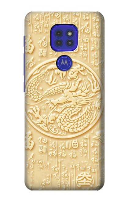 W3288 White Jade Dragon Graphic Painted Funda Carcasa Case y Caso Del Tirón Funda para Motorola Moto G9 Play