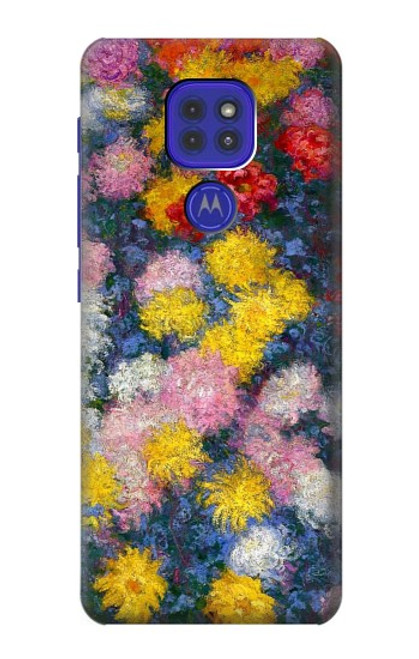 W3342 Claude Monet Chrysanthemums Funda Carcasa Case y Caso Del Tirón Funda para Motorola Moto G9 Play