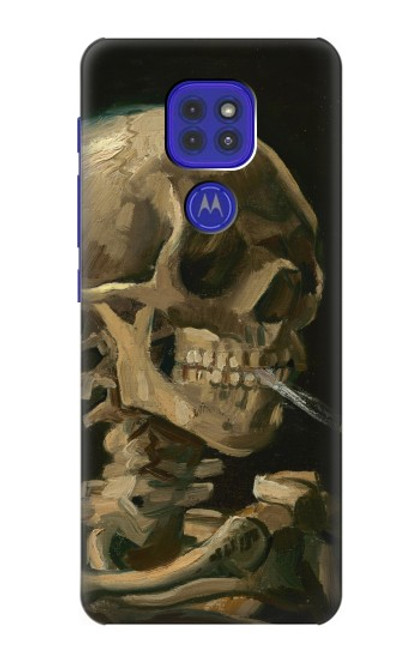 W3358 Vincent Van Gogh Skeleton Cigarette Funda Carcasa Case y Caso Del Tirón Funda para Motorola Moto G9 Play
