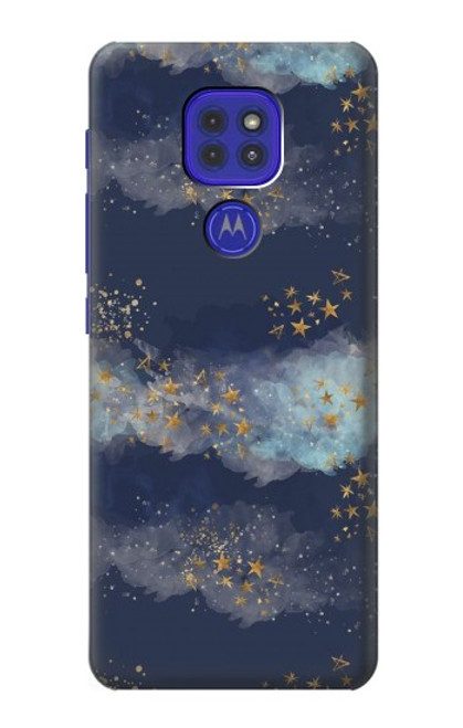 W3364 Gold Star Sky Funda Carcasa Case y Caso Del Tirón Funda para Motorola Moto G9 Play