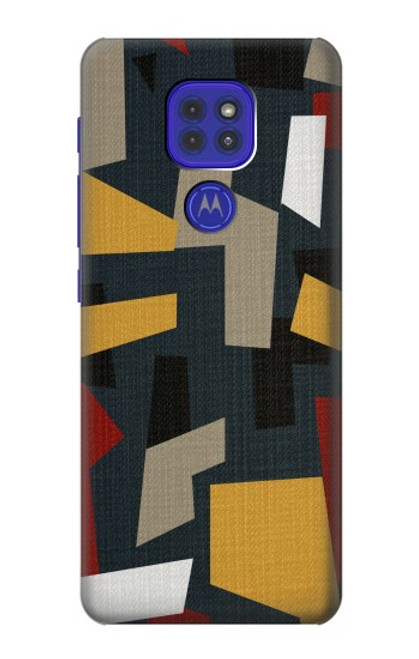 W3386 Abstract Fabric Texture Funda Carcasa Case y Caso Del Tirón Funda para Motorola Moto G9 Play