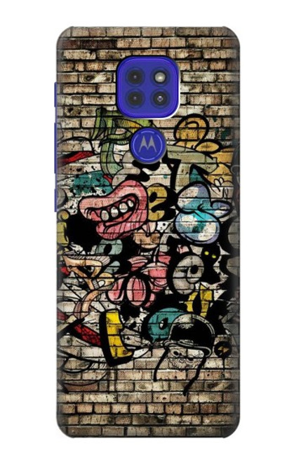 W3394 Graffiti Wall Funda Carcasa Case y Caso Del Tirón Funda para Motorola Moto G9 Play