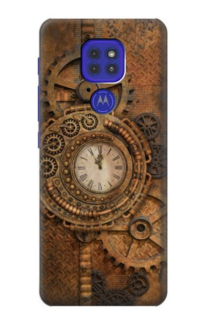 W3401 Clock Gear Steampunk Funda Carcasa Case y Caso Del Tirón Funda para Motorola Moto G9 Play