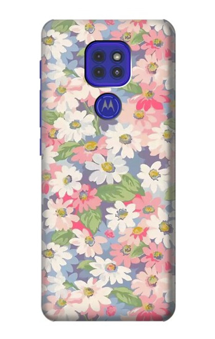 W3688 Floral Flower Art Pattern Funda Carcasa Case y Caso Del Tirón Funda para Motorola Moto G9 Play