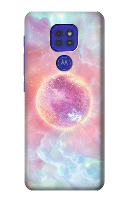 W3709 Pink Galaxy Funda Carcasa Case y Caso Del Tirón Funda para Motorola Moto G9 Play