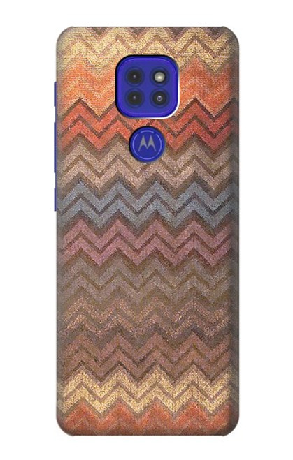 W3752 Zigzag Fabric Pattern Graphic Printed Funda Carcasa Case y Caso Del Tirón Funda para Motorola Moto G9 Play