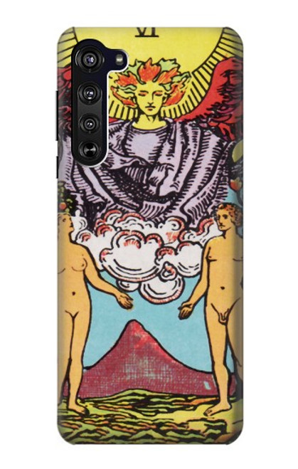 W2763 Lovers Tarot Card Funda Carcasa Case y Caso Del Tirón Funda para Motorola Edge