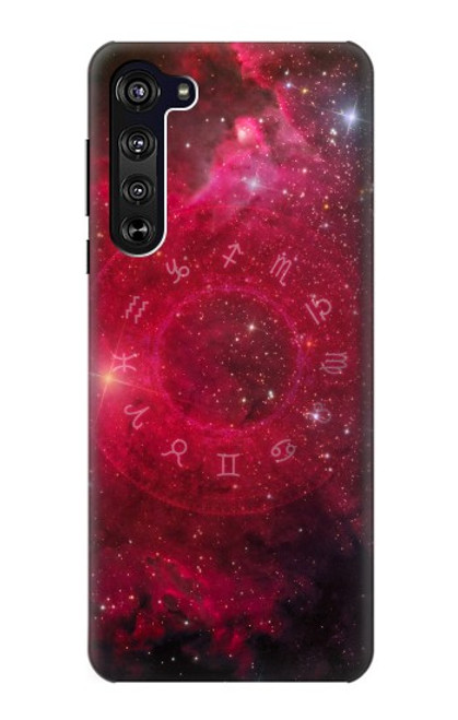 W3368 Zodiac Red Galaxy Funda Carcasa Case y Caso Del Tirón Funda para Motorola Edge