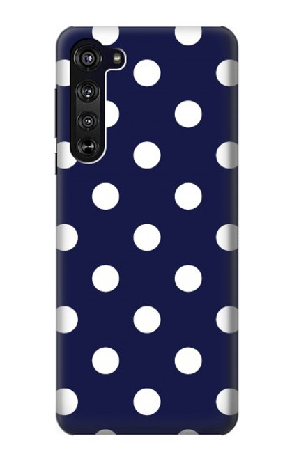 W3533 Blue Polka Dot Funda Carcasa Case y Caso Del Tirón Funda para Motorola Edge