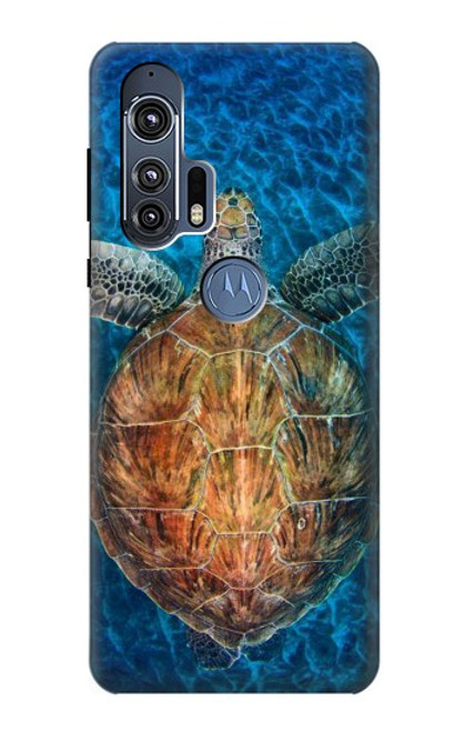 W1249 Blue Sea Turtle Funda Carcasa Case y Caso Del Tirón Funda para Motorola Edge+