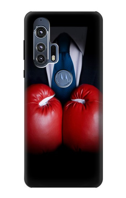 W2261 Businessman Black Suit With Boxing Gloves Funda Carcasa Case y Caso Del Tirón Funda para Motorola Edge+