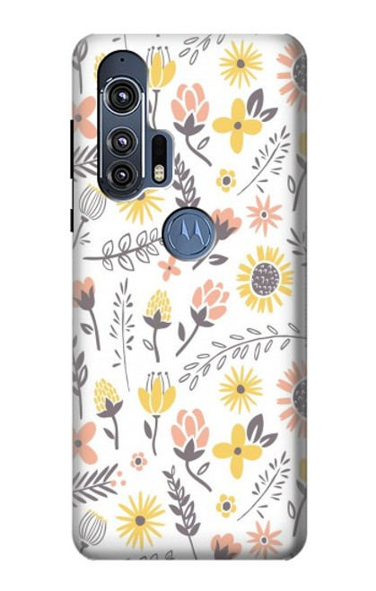 W2354 Pastel Flowers Pattern Funda Carcasa Case y Caso Del Tirón Funda para Motorola Edge+