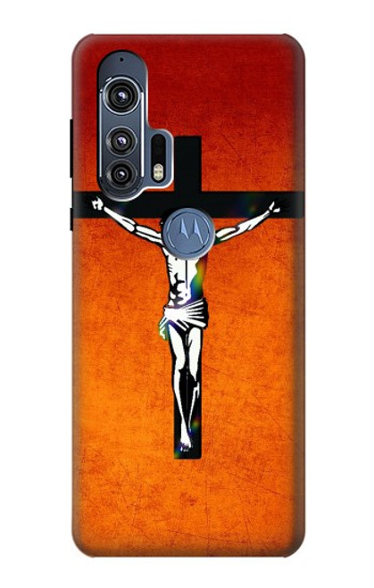 W2421 Jesus Christ On The Cross Funda Carcasa Case y Caso Del Tirón Funda para Motorola Edge+