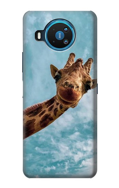 W3680 Cute Smile Giraffe Funda Carcasa Case y Caso Del Tirón Funda para Nokia 8.3 5G