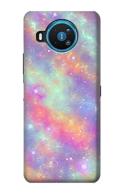 W3706 Pastel Rainbow Galaxy Pink Sky Funda Carcasa Case y Caso Del Tirón Funda para Nokia 8.3 5G
