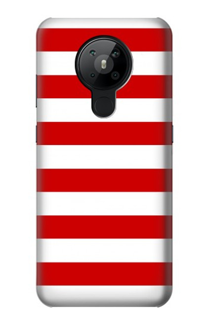 W2364 Red and White Striped Funda Carcasa Case y Caso Del Tirón Funda para Nokia 5.3