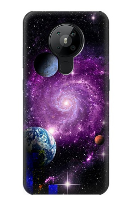 W3689 Galaxy Outer Space Planet Funda Carcasa Case y Caso Del Tirón Funda para Nokia 5.3