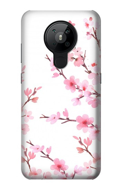 W3707 Pink Cherry Blossom Spring Flower Funda Carcasa Case y Caso Del Tirón Funda para Nokia 5.3