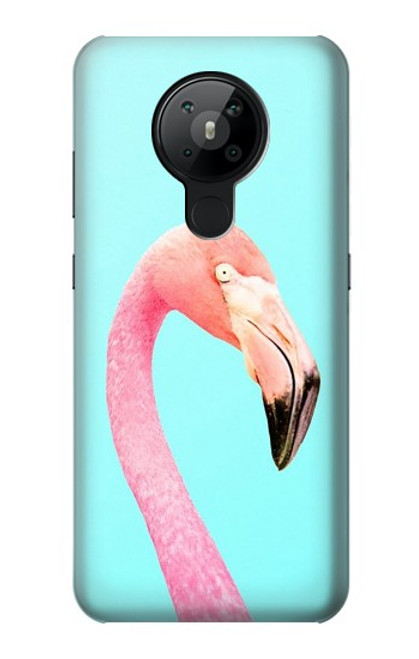 W3708 Pink Flamingo Funda Carcasa Case y Caso Del Tirón Funda para Nokia 5.3