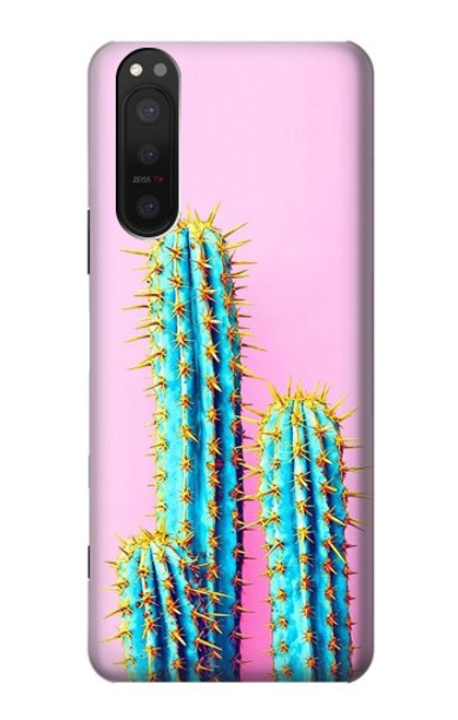 W3673 Cactus Funda Carcasa Case y Caso Del Tirón Funda para Sony Xperia 5 II