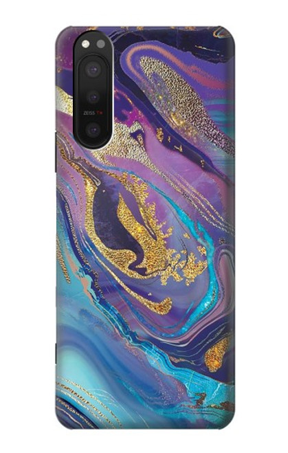 W3676 Colorful Abstract Marble Stone Funda Carcasa Case y Caso Del Tirón Funda para Sony Xperia 5 II