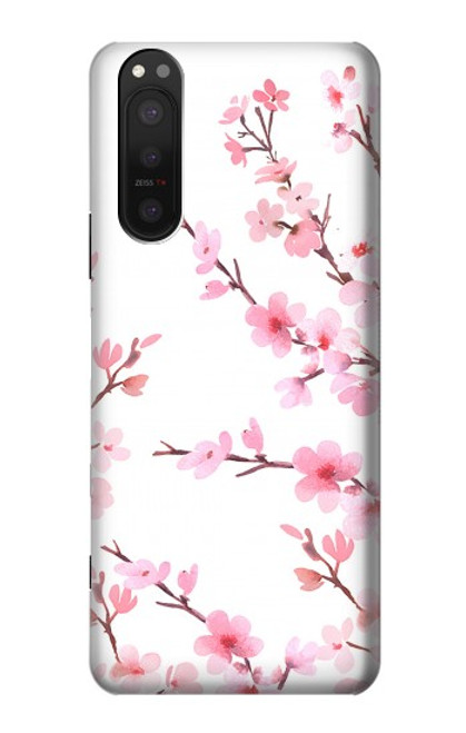W3707 Pink Cherry Blossom Spring Flower Funda Carcasa Case y Caso Del Tirón Funda para Sony Xperia 5 II