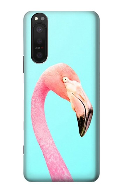 W3708 Pink Flamingo Funda Carcasa Case y Caso Del Tirón Funda para Sony Xperia 5 II