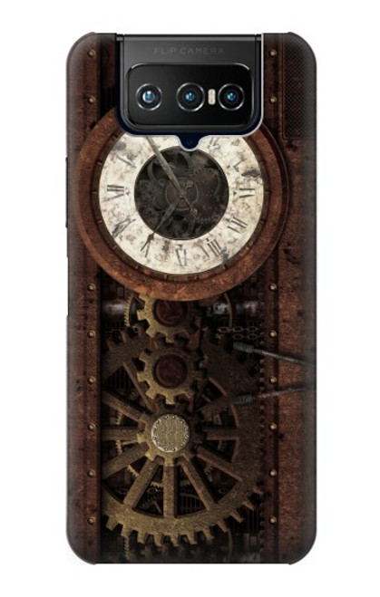 W3221 Steampunk Clock Gears Funda Carcasa Case y Caso Del Tirón Funda para ASUS ZenFone 7 Pro