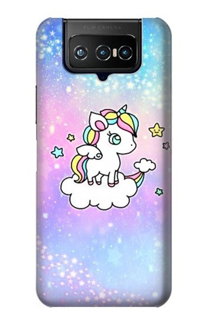 W3256 Cute Unicorn Cartoon Funda Carcasa Case y Caso Del Tirón Funda para ASUS ZenFone 7 Pro