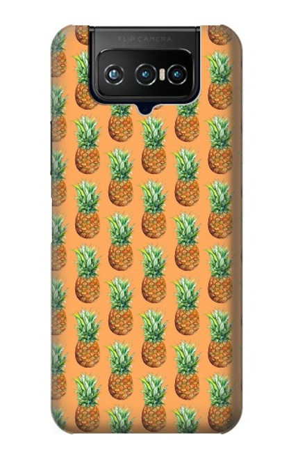 W3258 Pineapple Pattern Funda Carcasa Case y Caso Del Tirón Funda para ASUS ZenFone 7 Pro