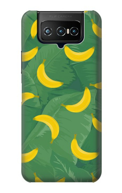 W3286 Banana Fruit Pattern Funda Carcasa Case y Caso Del Tirón Funda para ASUS ZenFone 7 Pro