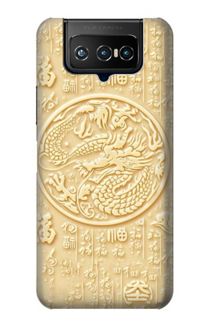 W3288 White Jade Dragon Graphic Painted Funda Carcasa Case y Caso Del Tirón Funda para ASUS ZenFone 7 Pro