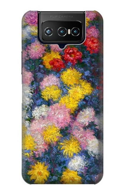 W3342 Claude Monet Chrysanthemums Funda Carcasa Case y Caso Del Tirón Funda para ASUS ZenFone 7 Pro