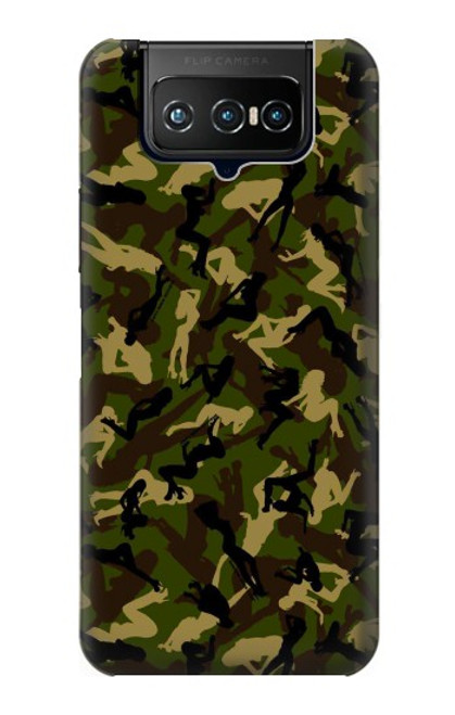 W3356 Sexy Girls Camo Camouflage Funda Carcasa Case y Caso Del Tirón Funda para ASUS ZenFone 7 Pro