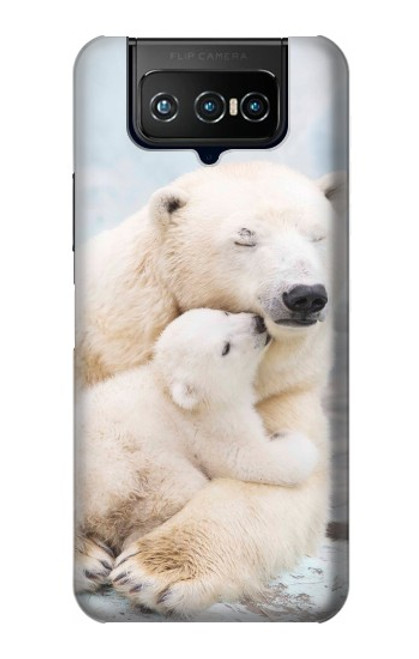 W3373 Polar Bear Hug Family Funda Carcasa Case y Caso Del Tirón Funda para ASUS ZenFone 7 Pro