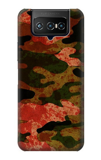 W3393 Camouflage Blood Splatter Funda Carcasa Case y Caso Del Tirón Funda para ASUS ZenFone 7 Pro