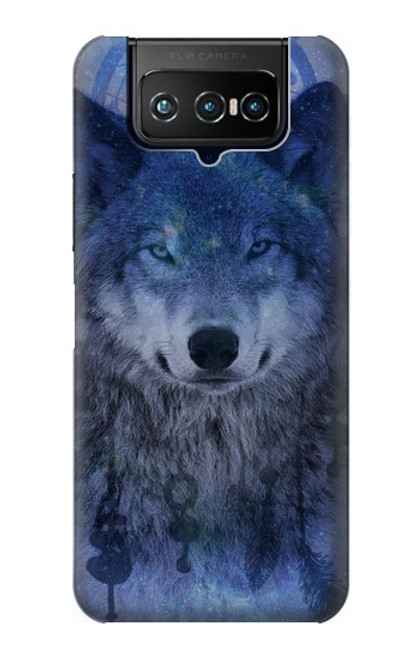 W3410 Wolf Dream Catcher Funda Carcasa Case y Caso Del Tirón Funda para ASUS ZenFone 7 Pro